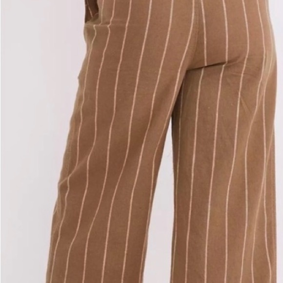 [Madewell] Linen-Cotton Huston Pull-On Crop Pants in Stripe - Picture 3 of 5